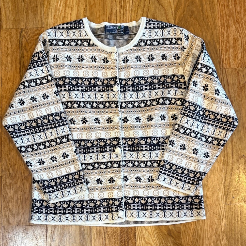 Woodstock International by Bernard 100% cotton cardigan sweater, size 38